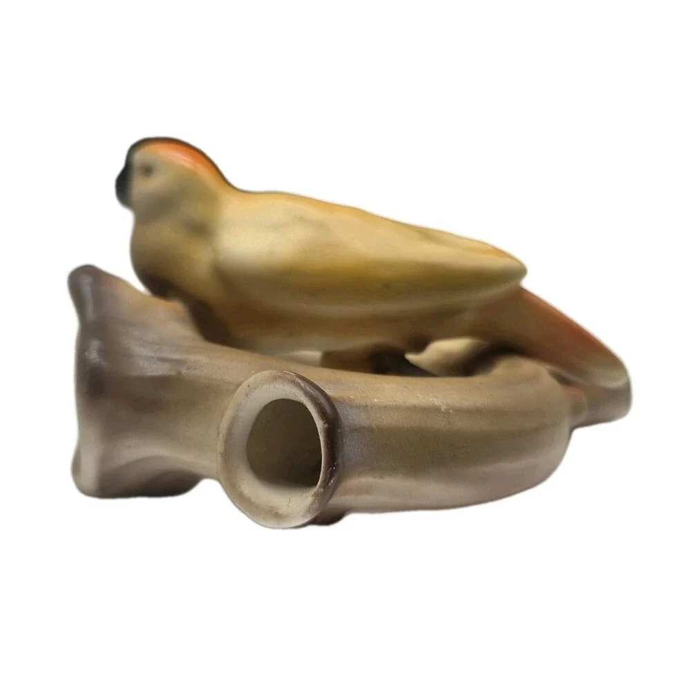 Vtg Czech Pottery Bird Pretzel Branch Vase Wall Pocket Czechoslovakia